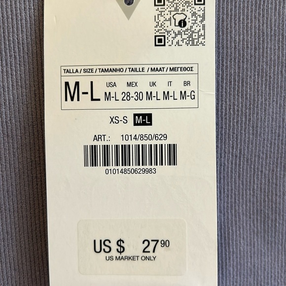 Zara Women's Bodysuit L/S Limitless Contour Ribbed Open Back Purple Sz M-L NWT - Picture 8 of 9